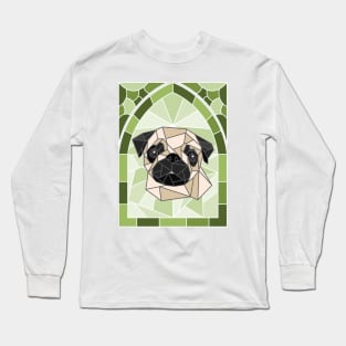 Stained Glass Pug Long Sleeve T-Shirt